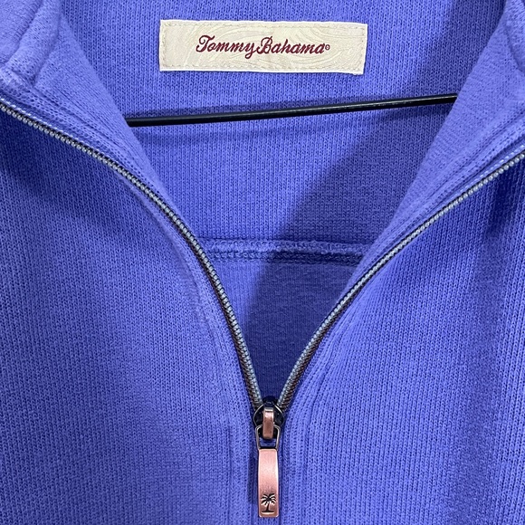 3 Tommy Bahama Men's Zip Up Sweaters - Black, Purple, Light Blue - Picture 6 of 11